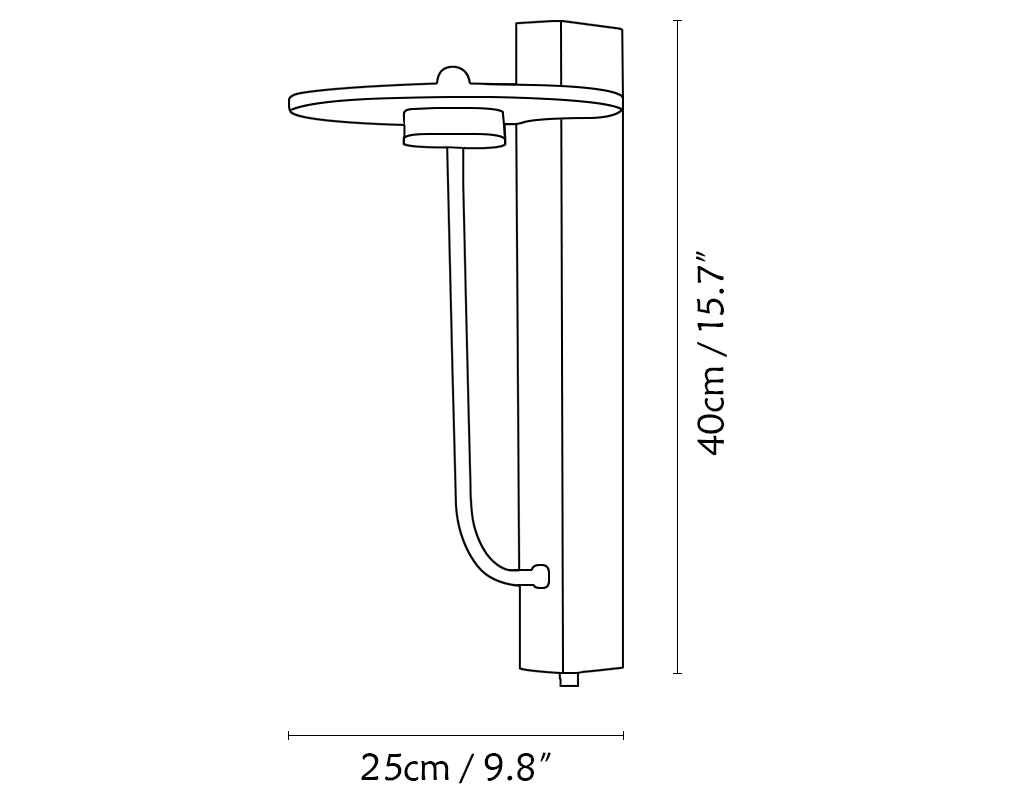 Umbrella Aura Arm Travertine Wall Lamp