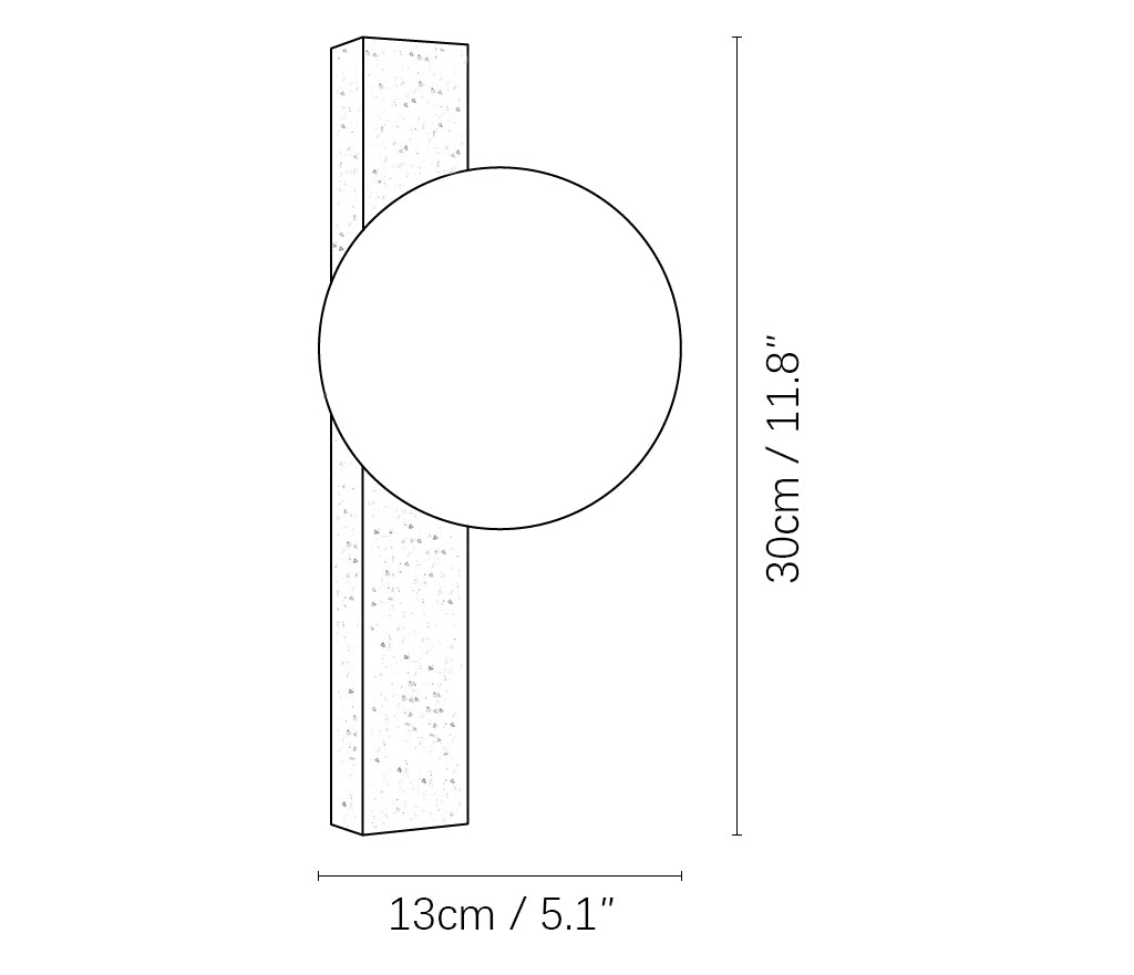 Vertical Travertine Ball Wall Sconce