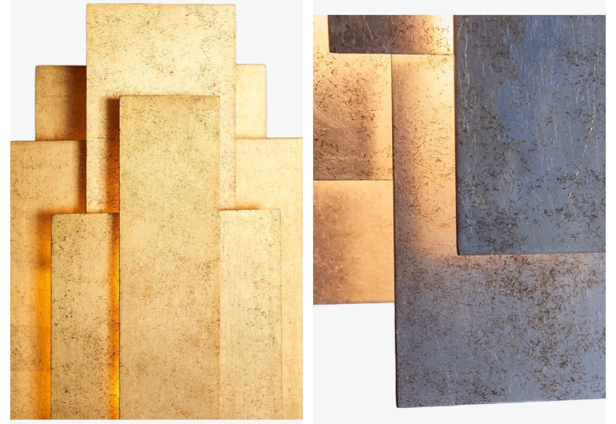 Gros plan de l'applique rectangulaire Kelsar