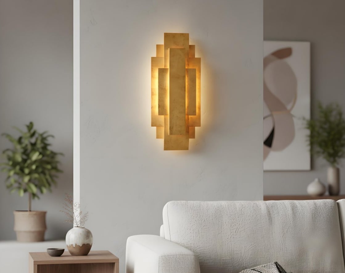 Applique rectangulaire Kelsar présentée dans une pièce