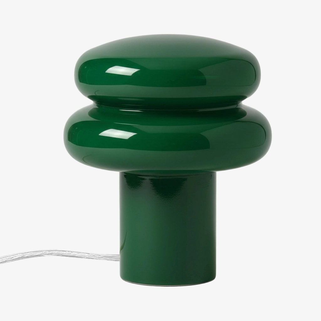 Dark green Orra opal glass table lamp