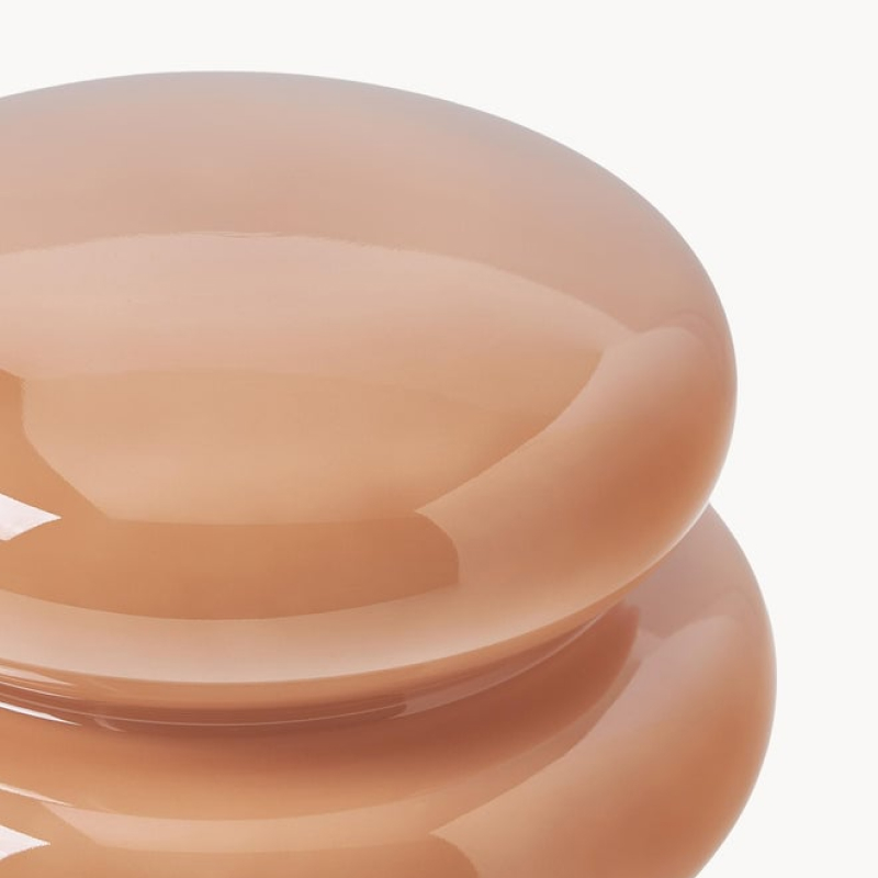 Close-up of rounded opal glass lamp form