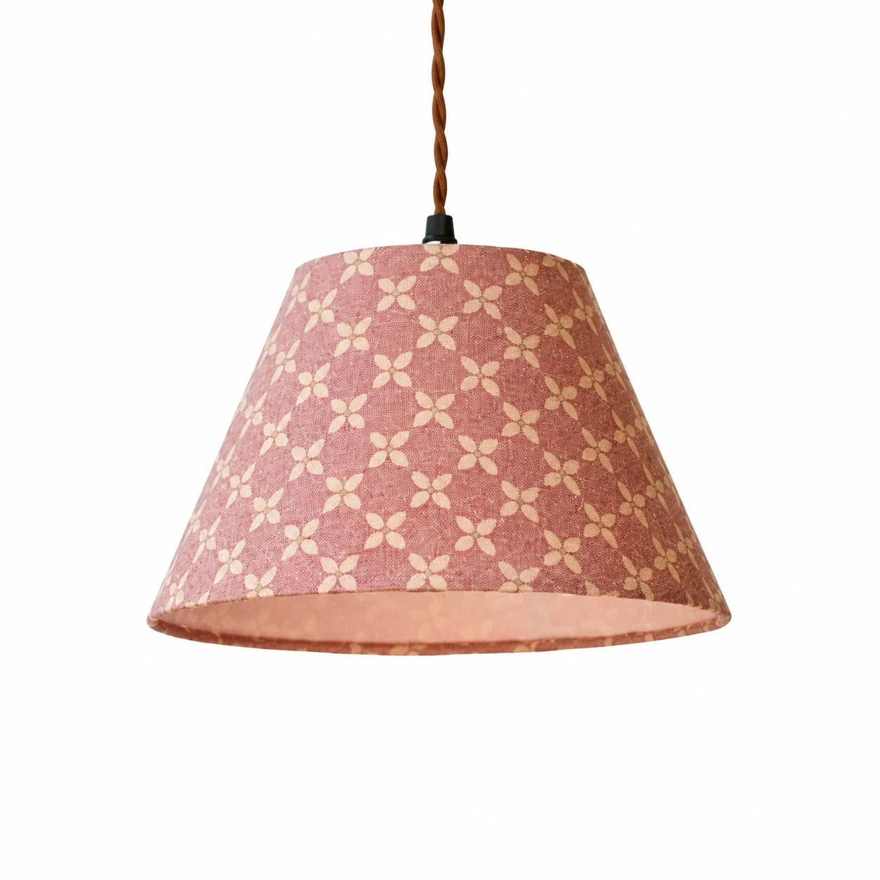 Lámpara colgante de tela Aoni Floral