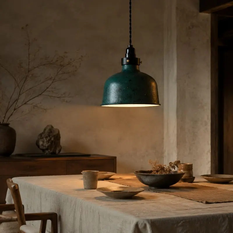 Vintage pendant over a dining table