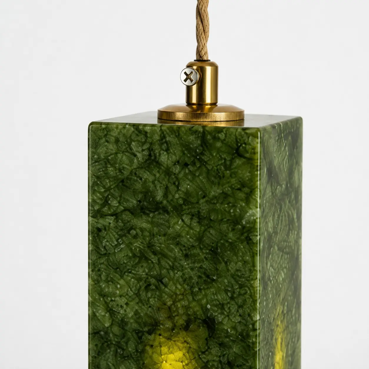 Green jade texture and metal fitting detail