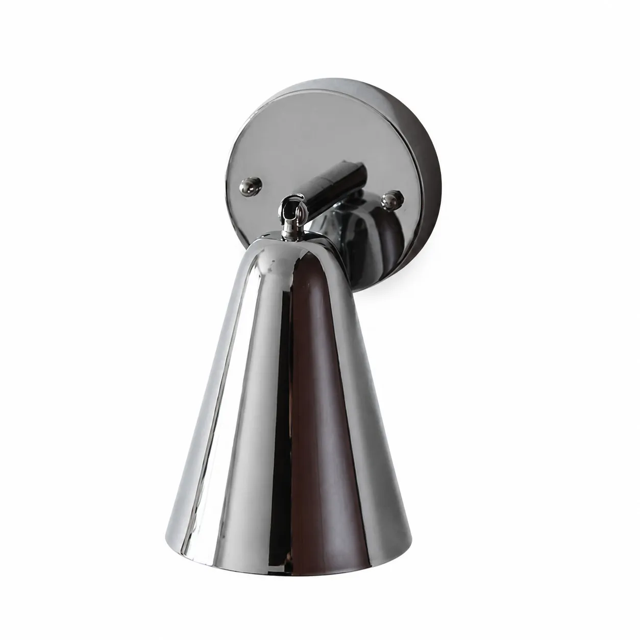 Bell shade wall sconce in polished chrome finish