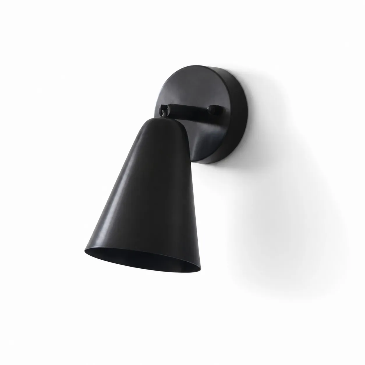 Cone shade wall sconce in matte black finish