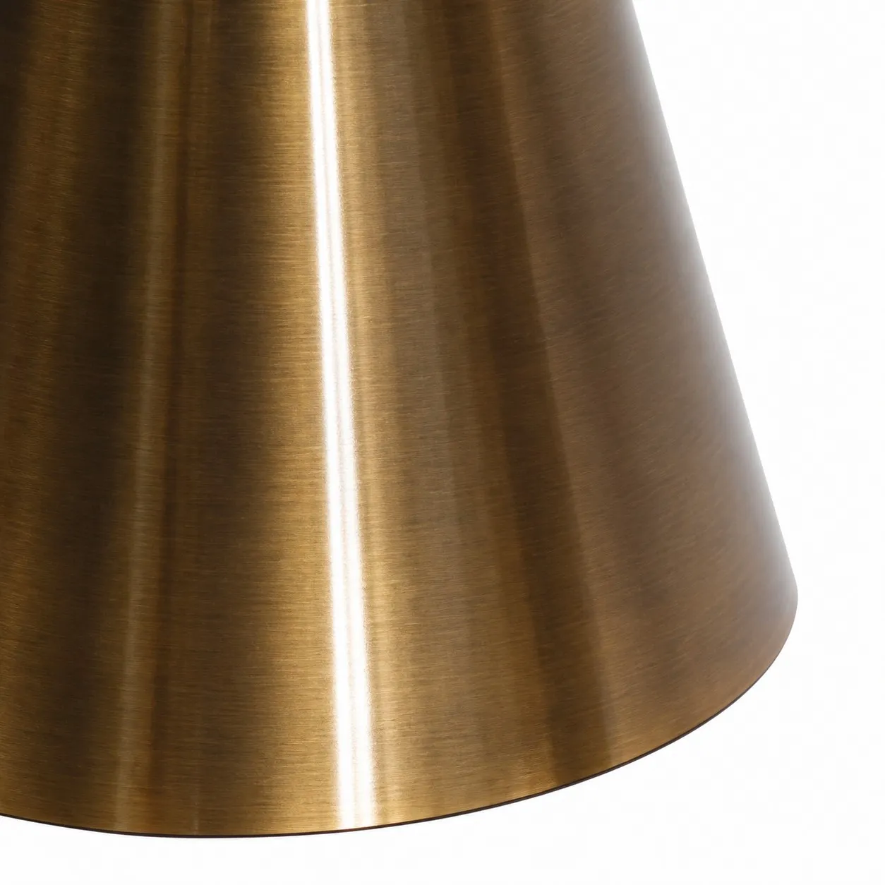 Close-up of aged brass shade texture