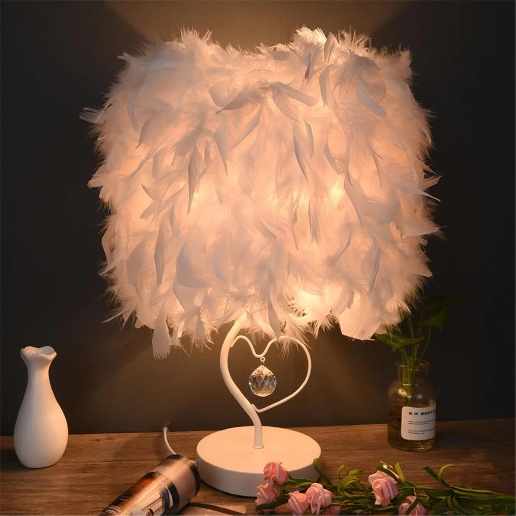 Feather Crystal Table Lamp