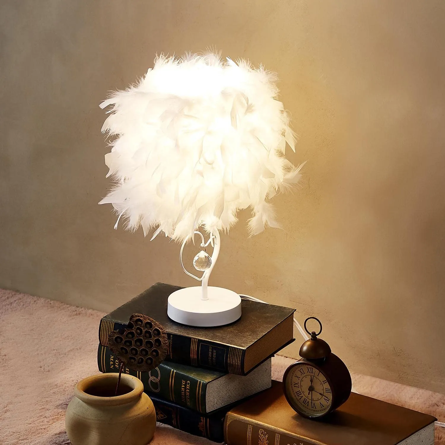 Feather Crystal Table Lamp