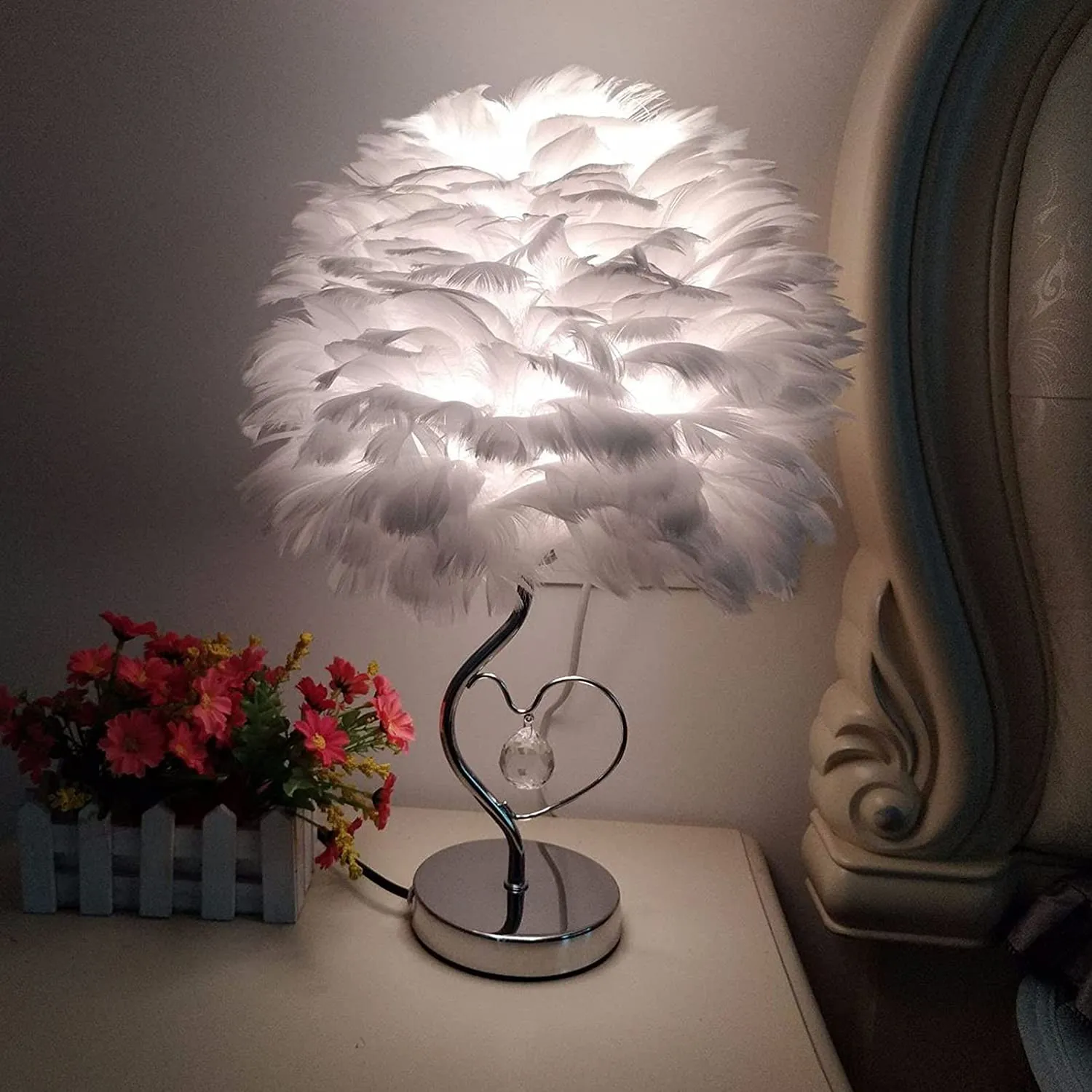 Feather Crystal Table Lamp