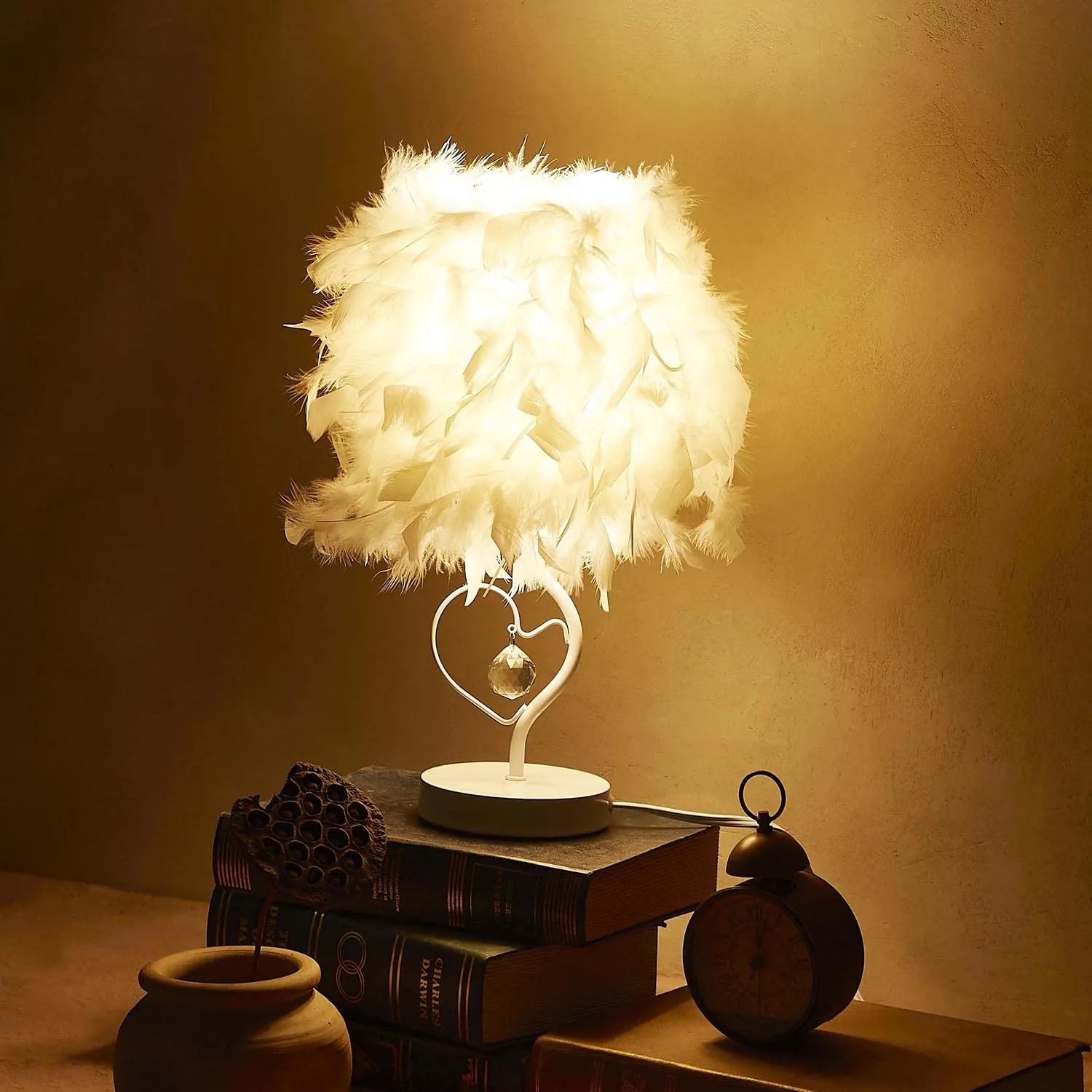 Feather Crystal Table Lamp