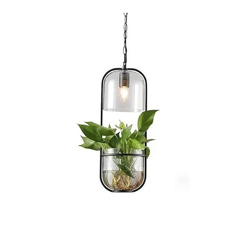 Water Plants Glass Pendant Light