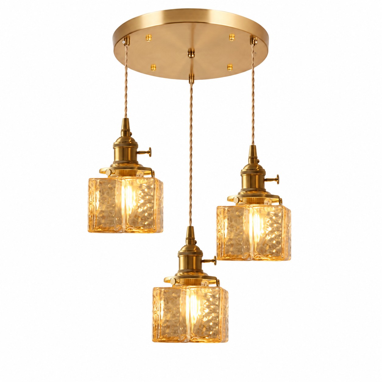 Three Small Amber Sugar Cubes, 30 cm Round Canopy