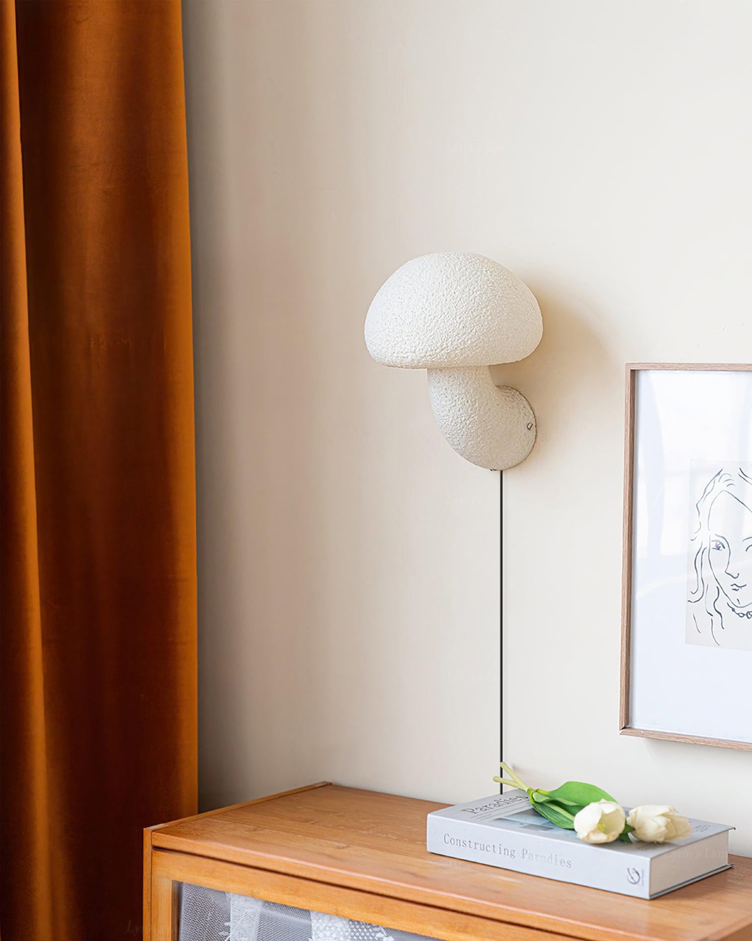 Mushroom Resin Plug-In Wall Light with Inline Switch - product image 4