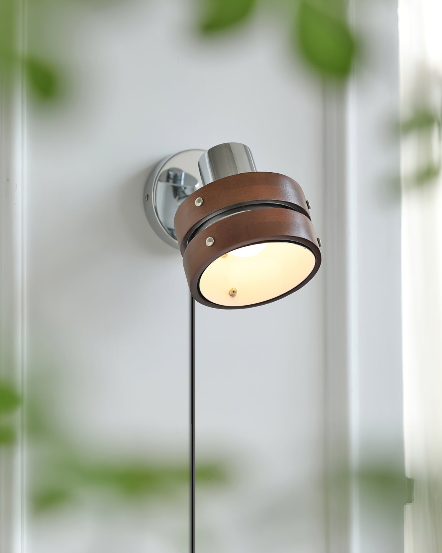 Karry Walnut Wood Plug-In Wall Light - product image 8