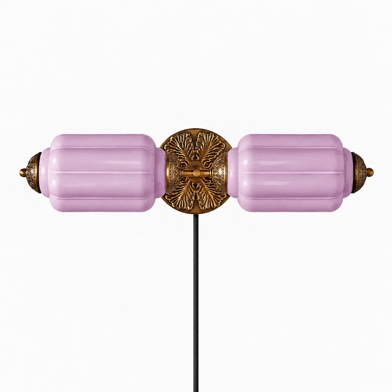 Eloise fluted milk-glass plug-in wall sconce