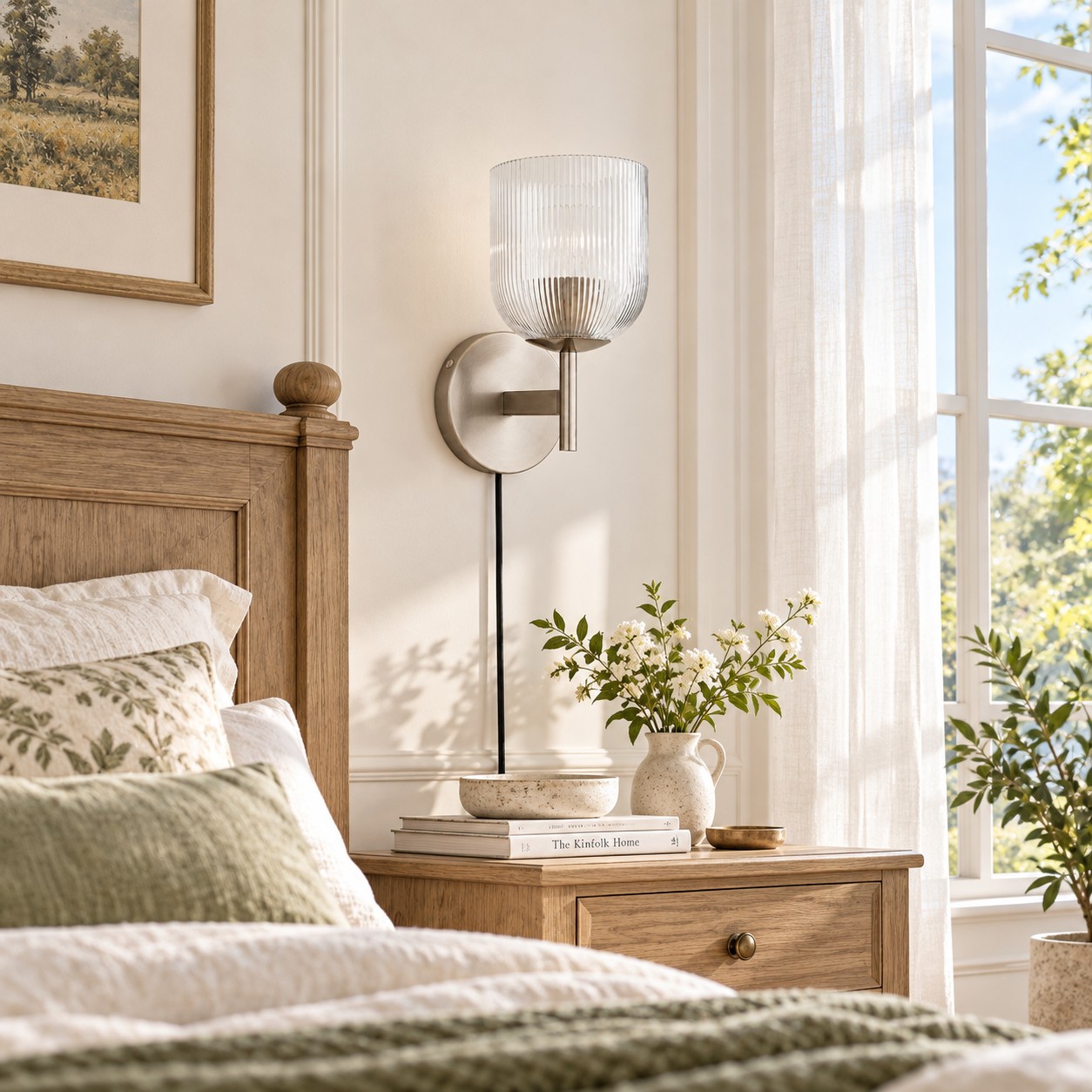 Square design study of the ribbed glass wall sconce collection