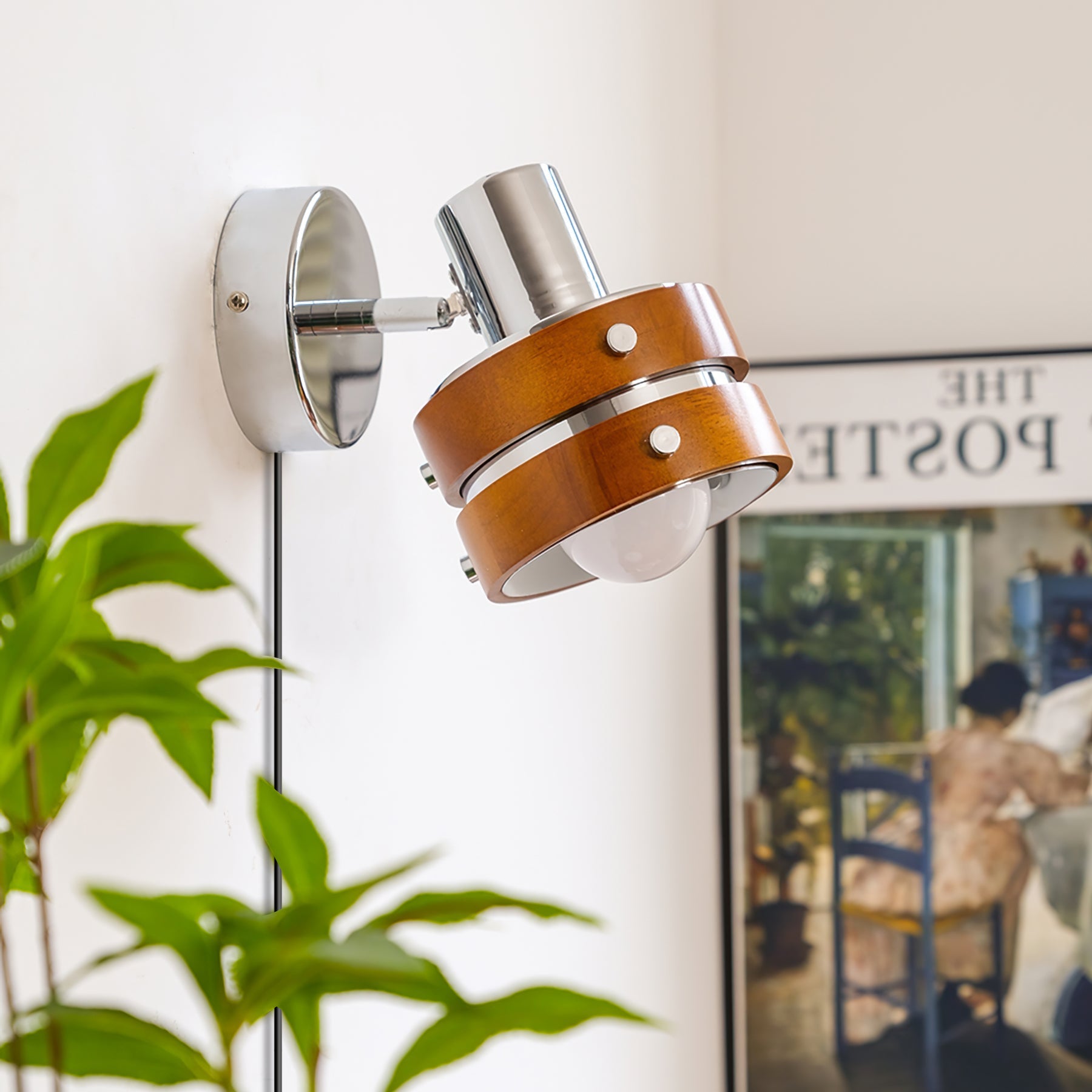 Karry Walnut Wood Plug-In Wall Light - product image 3