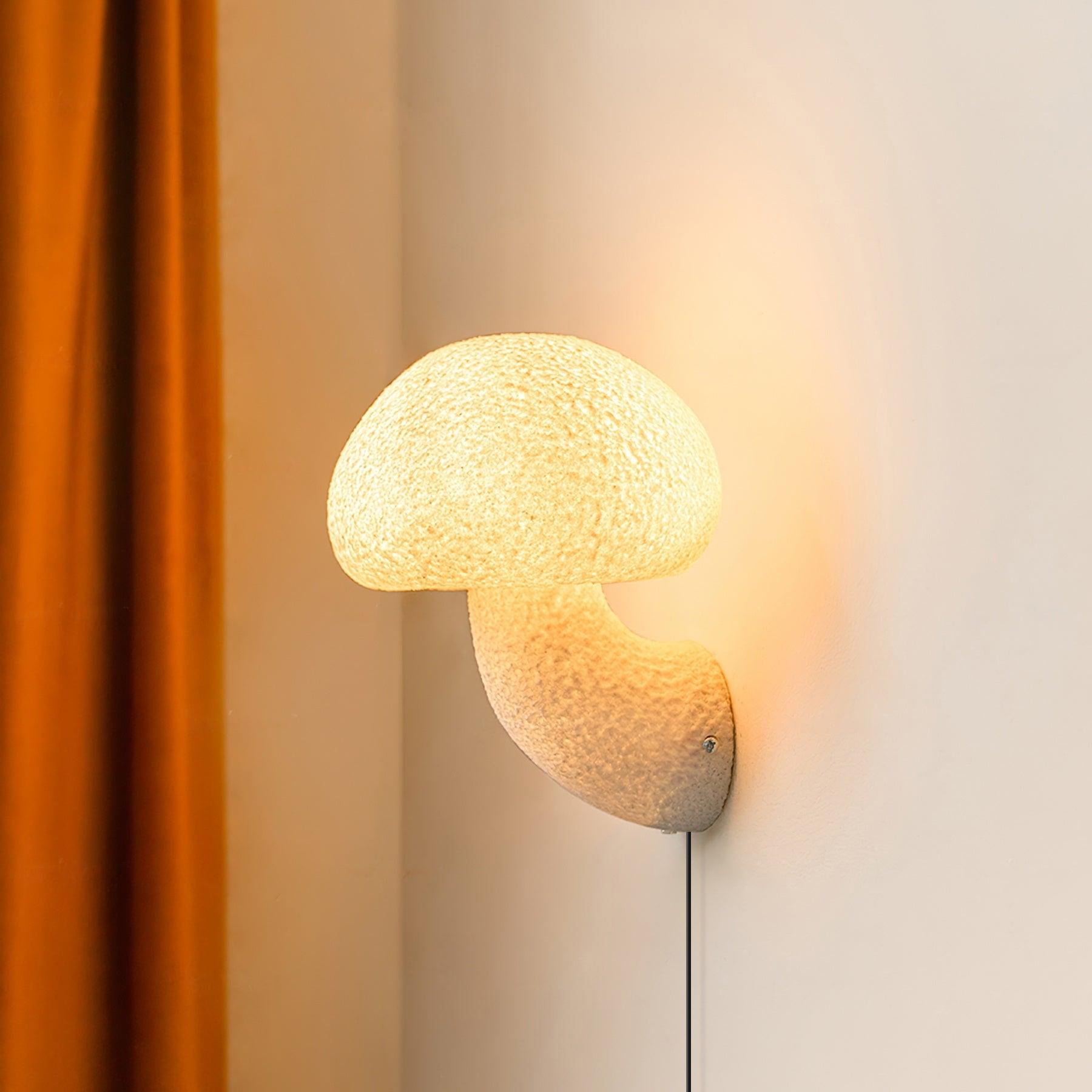 Mushroom Resin Plug-In Wall Light with Inline Switch - product image 2