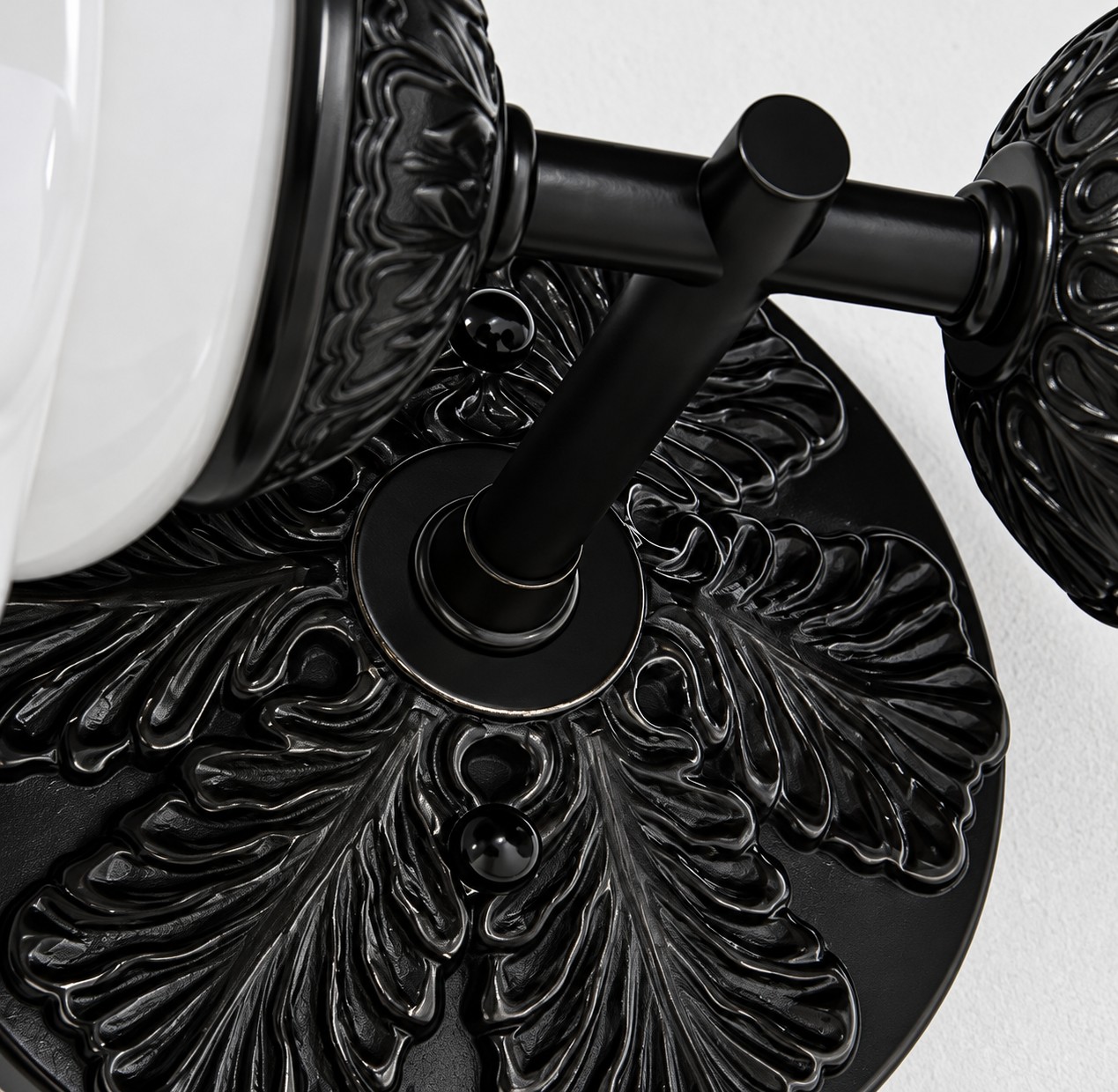 Eloise fluted milk-glass plug-in wall sconce