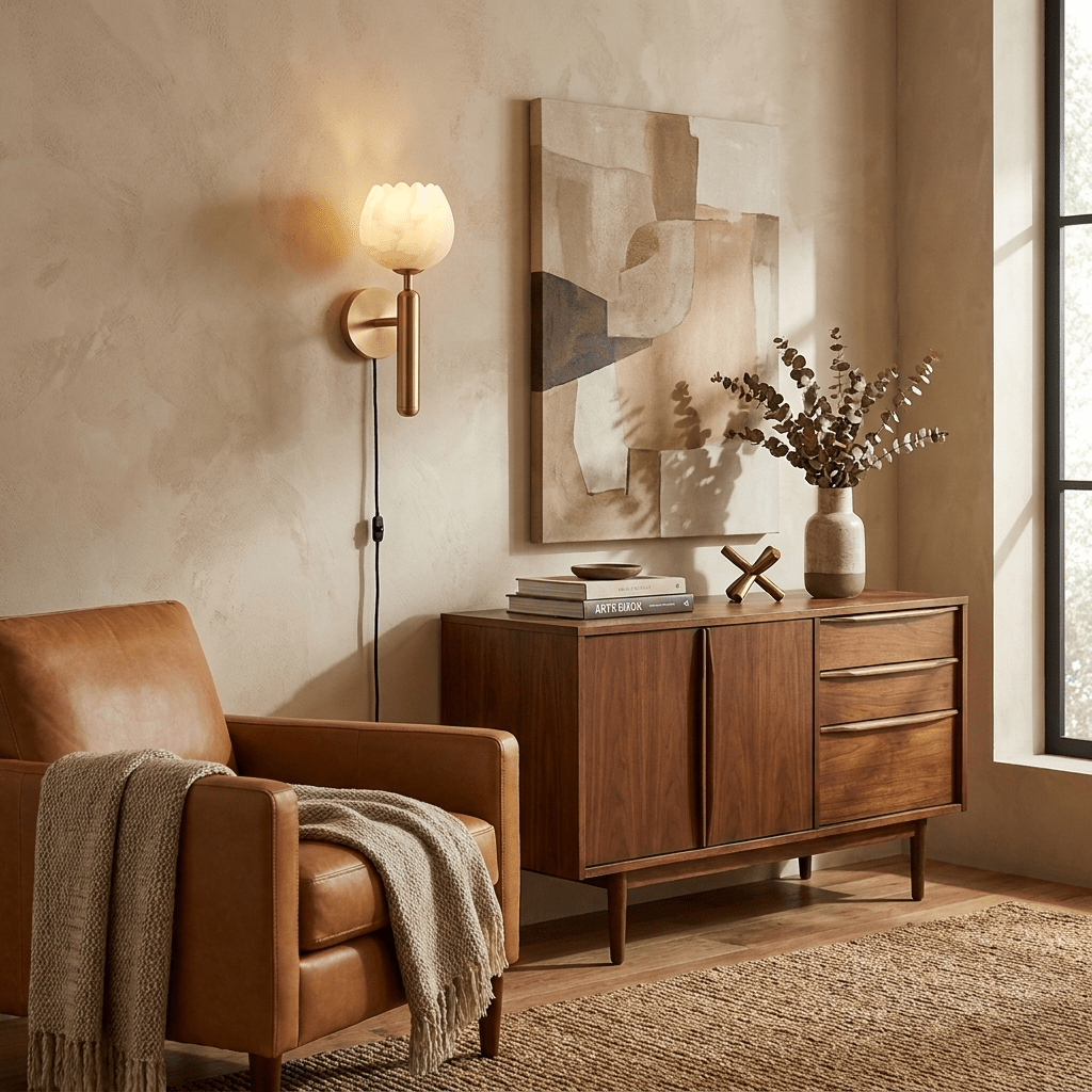Mian Alabaster Plug-In Wall Light with Inline Switch - product image 2