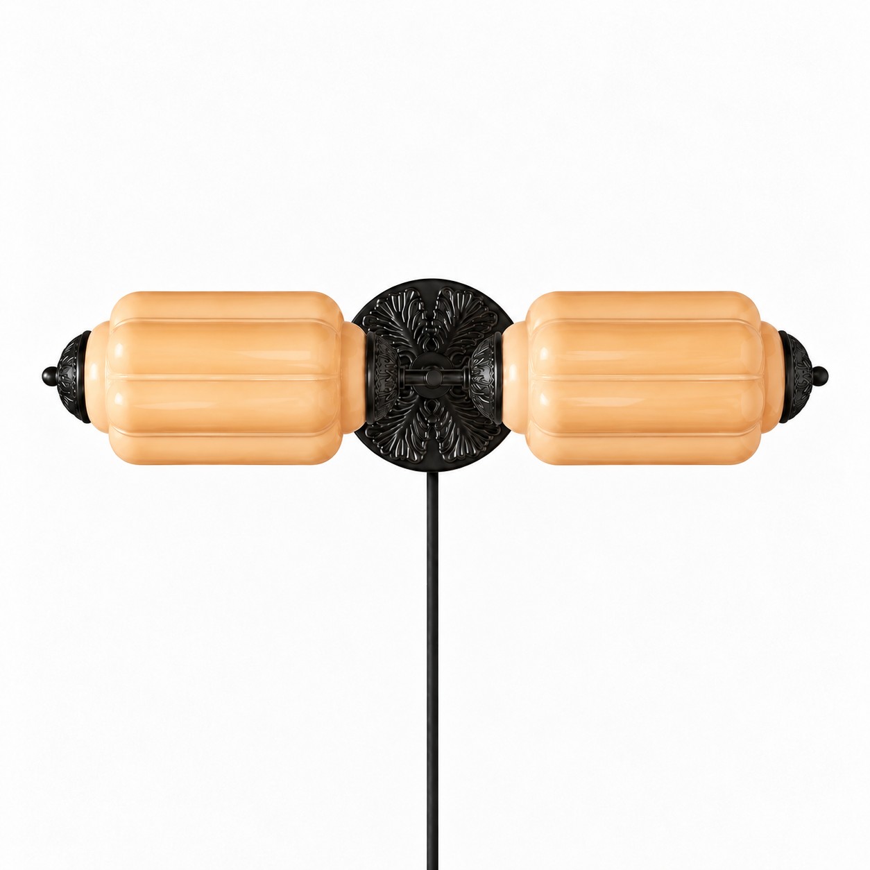 Eloise fluted milk-glass plug-in wall sconce